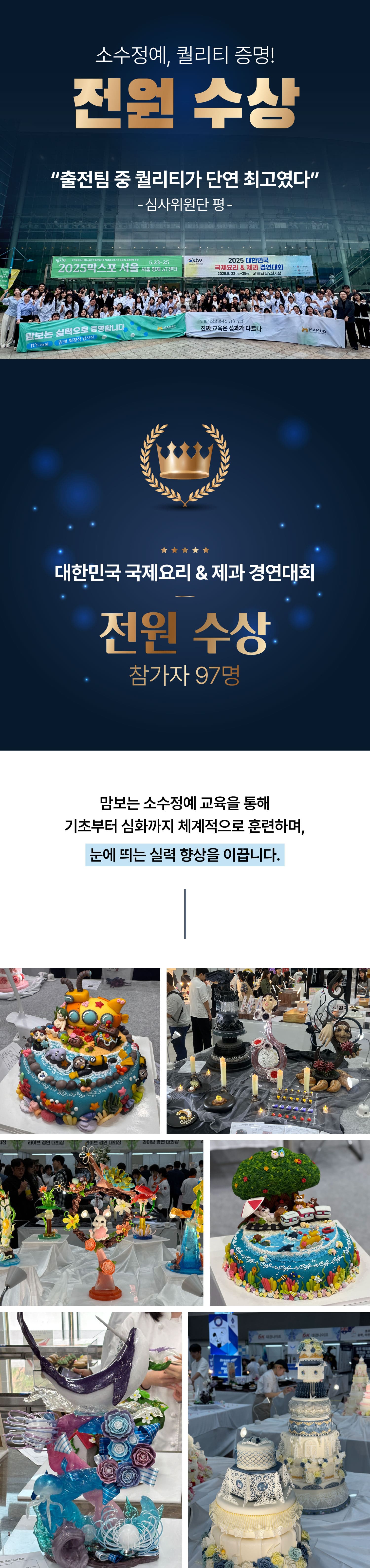 대한민국 국제요리 & 제과 경연대회 전원 수상 맘보 참가자 97명